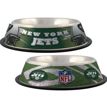 

New York Jets Stainless Dog Bowl
