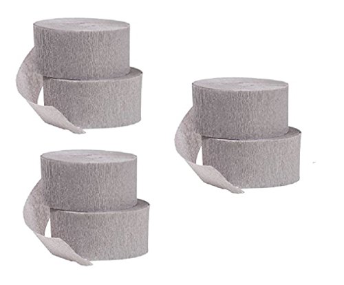 Algopix Similar Product 5 - Gray Crepe Paper Streamers 6 Rolls