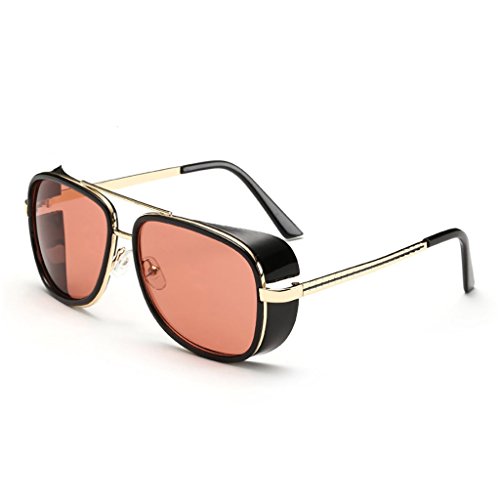BINGKA Mens Sunglasses Iron Man Tony Driving Sunglasses Frog Mirror Sun Glasses