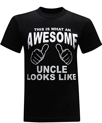This is What an Awesome Uncle Looks Like Funny T-Shirt - (Black Special Edition) - L