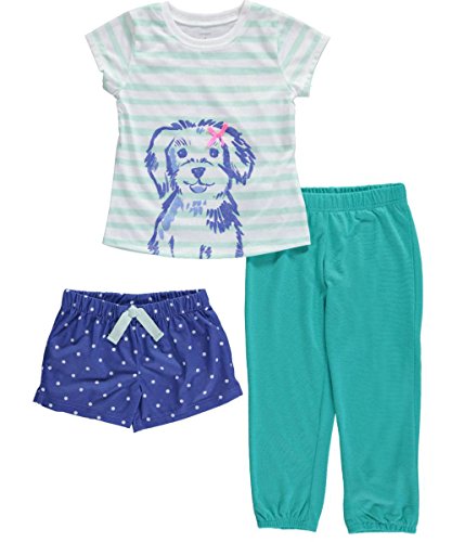 Carter's Little Girls' 3 Piece Graphic PJ Set (Toddler/Kid) - Dog