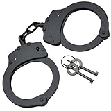 Police Edition Stainless Steel Professional Grade Handcuffs - Black