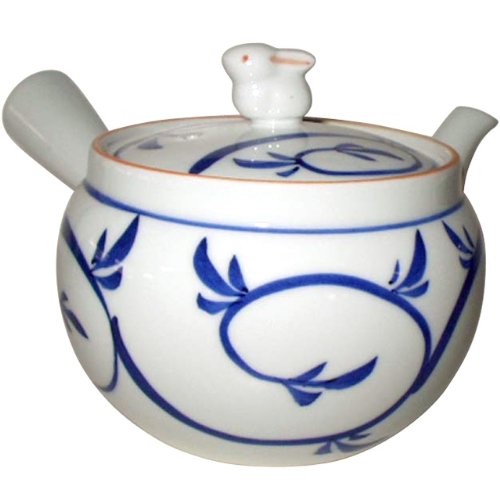 有田焼 うさぎ唐草 U型茶漉付き急須(330cc)