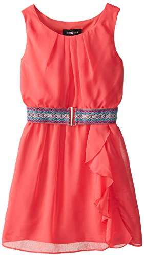 

Amy Byer Big Girls' Belted Dress with Ruffle Skirt