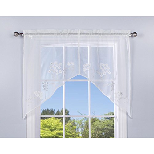Algopix Similar Product 3 - Commonwealth White Hydrangea Sheer Swag