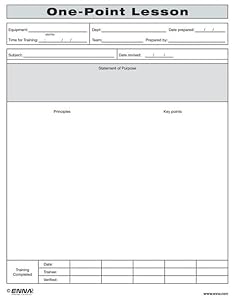 One-Point Lesson Form