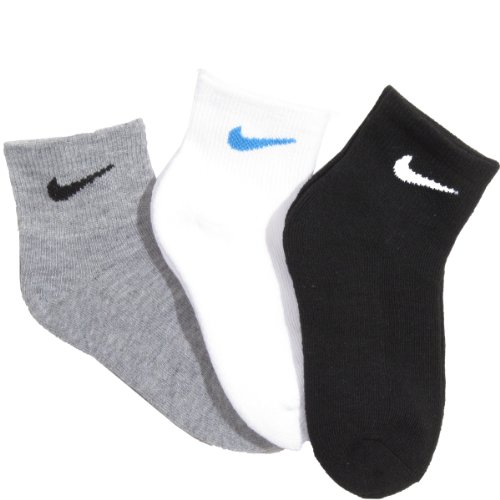 Nike Kids Swoosh Logo Quarter Cut Socks (3 Pairs)