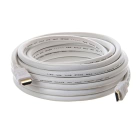 26AWG High speed HDMI Cable with Ethernet 25 Feet - Supports 3D and Audio Return, White