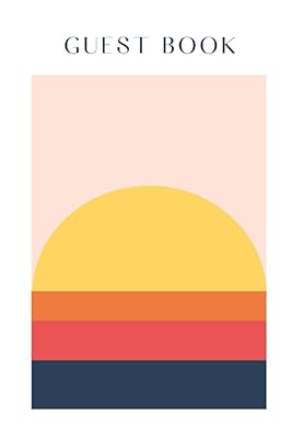 Air BnB Guest Book - Modern Sunset, Visitor Log Book, Vacation Home Sign in Book for Rental Property, Beach House