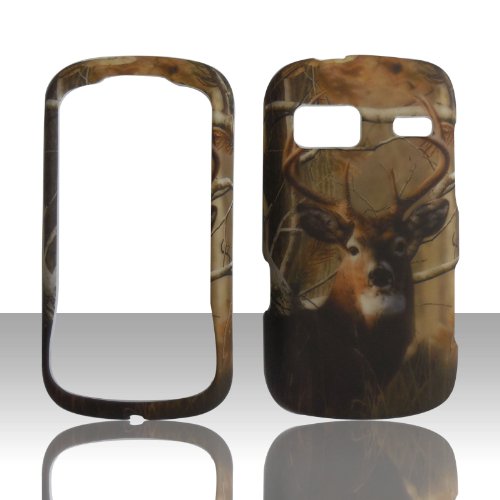 Buck Deer Camo Realtree Mossy Oak Lg Xpression 2 (C410) 4g Cell Phone (At&t) Rubberized Snap on Hard Phone Case Cover Protector Accessory