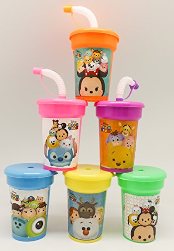 TSUM TSUM by Disney Cups 6 pack Sipper Favor Cups Birthday Party Supplies