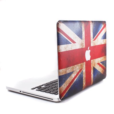 GMYLE UK Flag with Apple Cutout Protective Decal Vinyl Skin Sticker for Apple MacBook White/Macbook Pro/Macbook Air 13-Inch/13.3-Inch