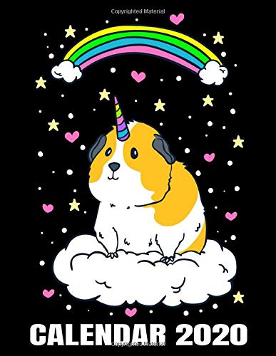 Algopix Similar Product 14 - Calendar 2020 Cute Guinea Pig Unicorn