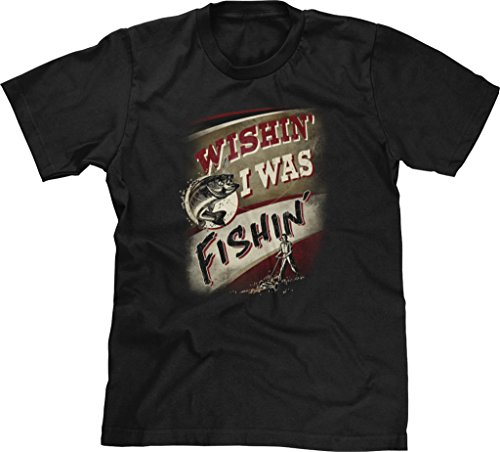 Blittzen Mens T-shirt Wishin I Was Fishin