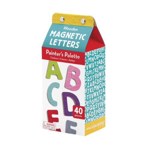 Mudpuppy Painter's Palette Uppercase Letters Wooden Magnetic Set