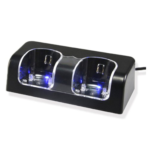

Generic Black Sofa Dual Charger Dock Station and 2 2800mah Rechargeable Battery Pack for Nintendo Wii Remote Controller