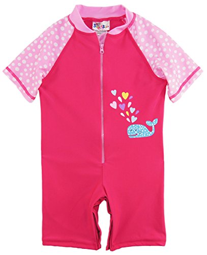 Sweet & Soft Baby Girls Swimwear Animal Print One Piece Swim Rashguard Sunsuit