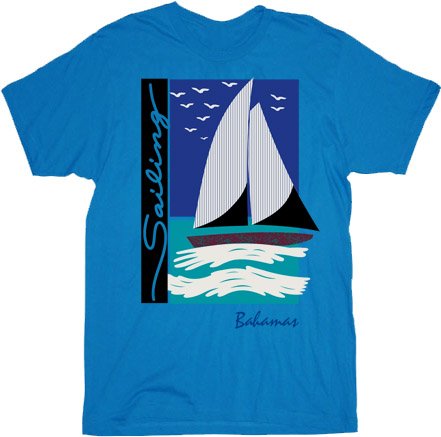 Step Brothers Sailing Bahamas Turquoise Blue Adult T-shirt Tee