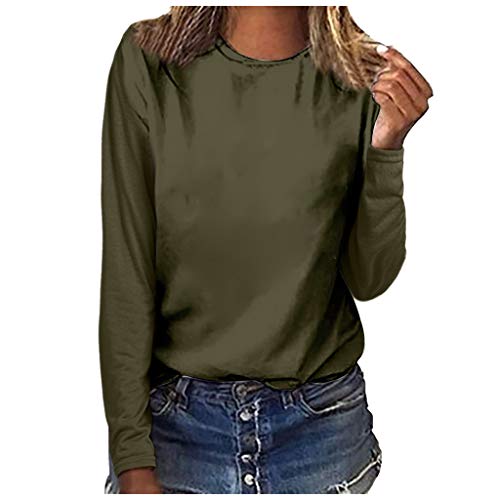 Algopix Similar Product 9 - Womens Long Sleeves Crew Neck Plain