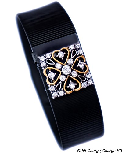 Fitbit Bling Jewelry Accessory Charge HR Flex Sweetheart (Gold, Fitbit Charge/Charge HR)