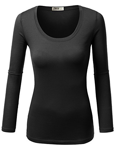 J.TOMSON Women's Plain Basic Long Sleeve Crew Neck T-Shirt