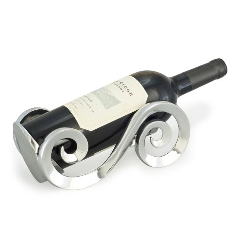 Algopix Similar Product 11 - Polished Aluminum Wine Bottle Holder