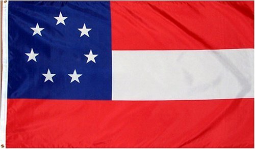 1st Confederate Flag - 3 foot by 5 foot Polyester (NEW)