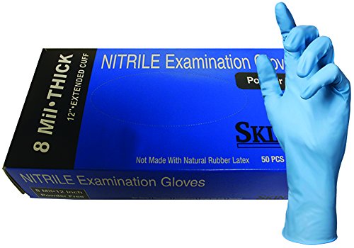 SKINTX ET50020-XL-BX Medical Grade Examination Glove, Nitrile Synthetic Rubber, 8 mil - 9 mil, Powder-Free, Textured, 12