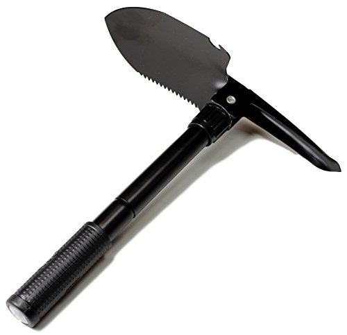 5 in 1 Folding Camp Shovel, Pick, Compass, Saw and Bottle Opener with Free Compact Carrying Case