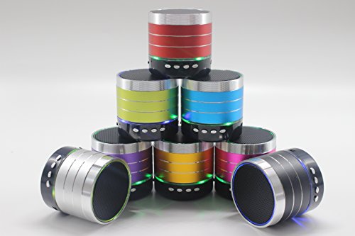 

(2015 New Arrival)high Quality Mini Lightweight Portable Premium Sound Wireless Bluetooth Speaker with Rechargeable Battery - Enhanced Bass, Support Micro Tf Card with LED Light(S903-Red)