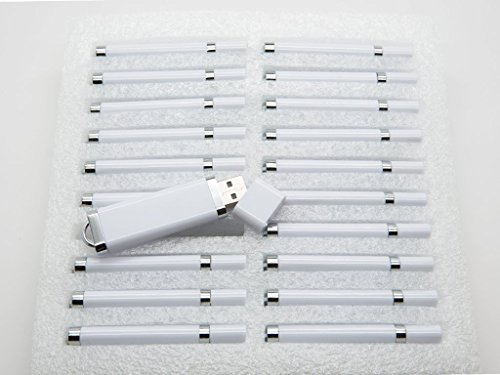 20 8GB Flash Drive - Bulk Pack - USB 2.0 SnapCap Design in WHITE
