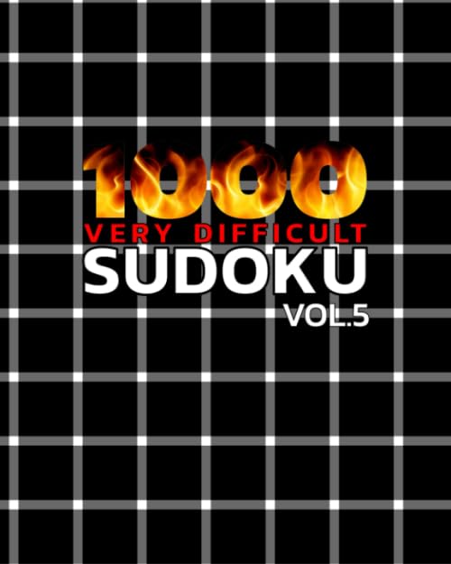 1000 Very Difficult Sudoku: Very Difficult Sudoku Puzzle Book include solutions : Large 8x10 Inch : Cream Paper (5) by MUJU Sudoku