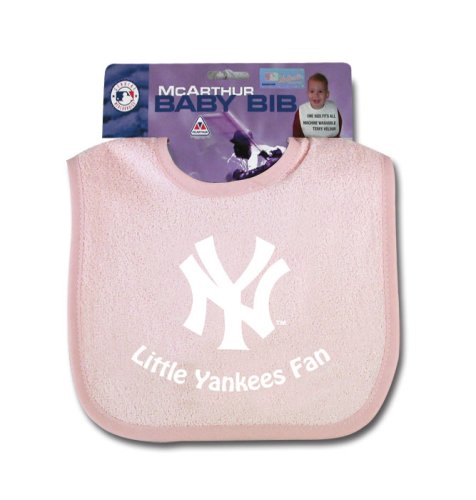 New York Yankees Snap Baby Bib (Pink)