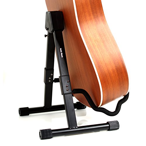 

Hola! Heavy Duty Folding Universal Guitar Stand - Fits Acoustic, Classical, Electric and Bass Guitars - Black