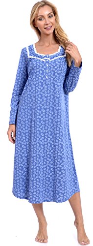 Patricia Women's Cotton Floral Bouquet Print Long Sleeve Nightgown