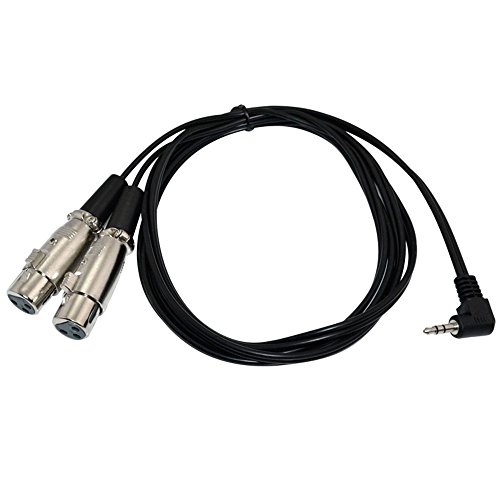 

6Ft 1/8" 3.5mm angled male Stereo TRS Audio to Dual 2 Female 3pin XLR Cable
