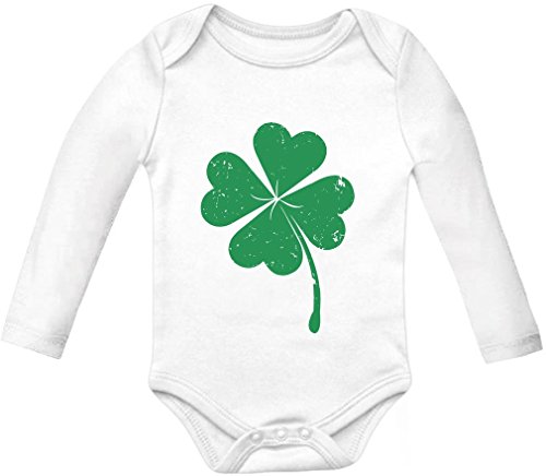 Faded Shamrock Green Clover St.Patrick's Day Irish Baby Long Sleeve Onesie