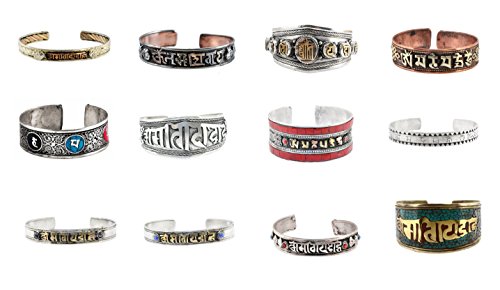 Mantra Prayer Om Mani Padme Hum Tibetan Yoga Meditation Cuff Bracelet