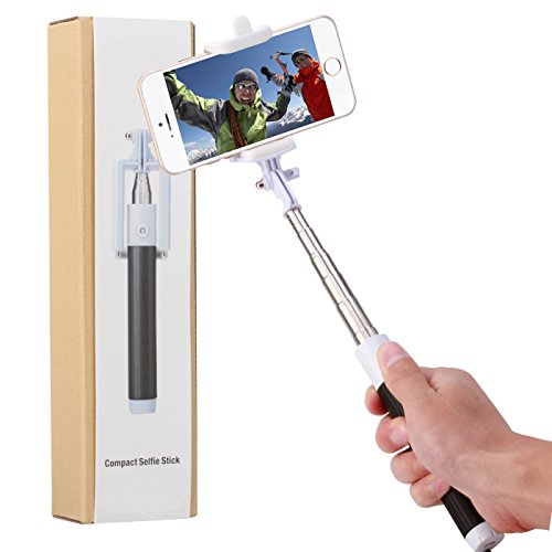Bluetooth Selfie Stick, iRAG with 20 Hours Battery Life for iPhone, Android and All Other Smartphones - Black