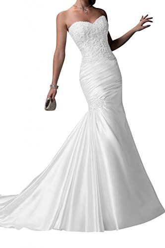 

KissBridal Women's White Long Wedding Dresses Mermaid Bridal Dresses 2015