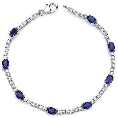 Algopix Similar Product 18 - Created Sapphire Bracelet Sterling