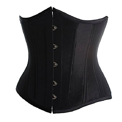 

Pure Satin Steel Busk Underbust Plastic Boned Lace Up Corset Top