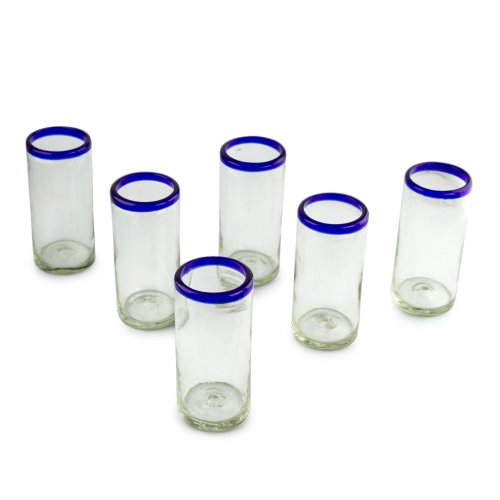 Drinking glasses, 'Cobalt Classics' (set of 6)