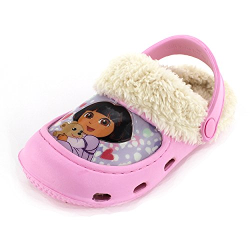 Dora the Explorer Girls Pink Fleece Lined Clogs