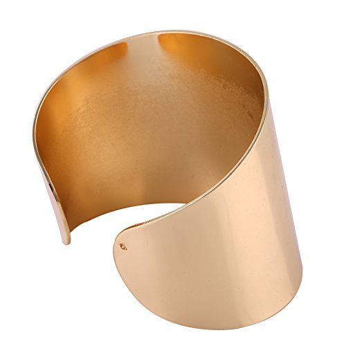 EVBEA Charm Bracelet Gold Tone Wide Statement Arm Cuff Bracelet Fashion Cool Bracelets for Women
