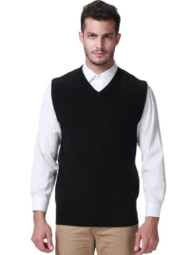 SSLR Men's Candy Color Sweater Vest Pullover