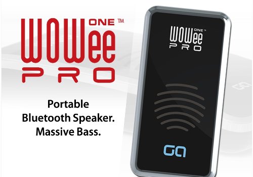 

WOWee ONE Pro - Mini Bluetooth Portable Speaker With GEL Audio To Turn Surfaces Into Thumping Premium Bass Sound - Black/Chrome