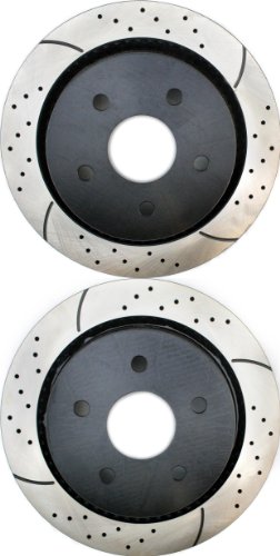 Prime Choice Auto Parts PR63008LR Performance Drilled and Slotted Brake Rotor Pair for Rear