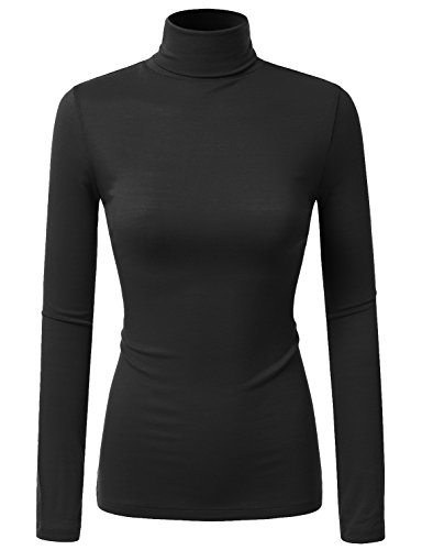 DRESSIS Women's Long Sleeve Turtleneck Top Pu (11 Colors)