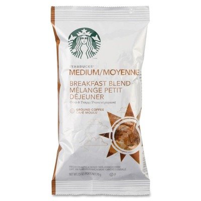 Starbucks SBK11018193 Breakfast Blend Single-Pot Portions Coffee Packets, Premium Ground, Medium-Roasted (Pack of 18)